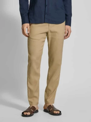 Spodnie materiałowe o luźnym kroju z mieszanki lnu model ‘HARLEM’ Tommy Hilfiger