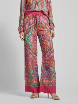 Spodnie materiałowe o luźnym kroju ze wzorem paisley Emily Van den Bergh