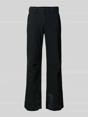 Spodnie materiałowe o rozkloszowanym kroju z kieszeniami zapinanymi na zamek błyskawiczny model ‘KUMPULA’ LUHTA