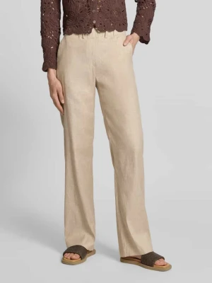 Spodnie materiałowe o rozkloszowanym kroju z mieszanka lnu Raphaela By Brax