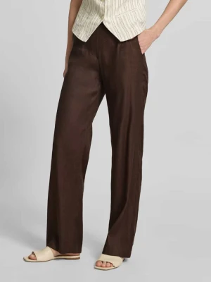 Spodnie materiałowe o rozkloszowanym kroju z mieszanka lnu Raphaela By Brax