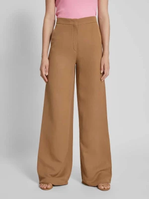 Spodnie materiałowe o rozkloszowanym kroju z mieszanki wiskozy i lnu model ‘GARY’ Max Mara Studio