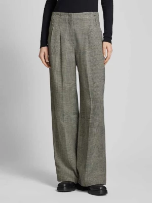 Spodnie materiałowe o rozkloszowanym kroju ze wzorem w kratę glencheck Windsor