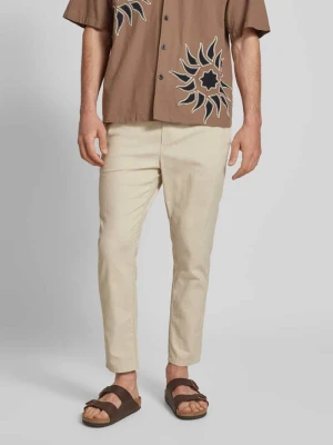 Spodnie materiałowe o skróconym kroju z mieszanki bawełny i lnu model ‘LINUS’ Only & Sons