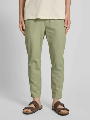 Spodnie materiałowe o skróconym kroju z mieszanki bawełny i lnu model ‘LINUS’ Only & Sons