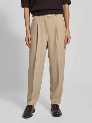 Spodnie materiałowe o szerokim kroju z dodatkiem wiskozy model ‘Elaine’ CAMBIO