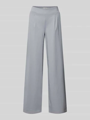 Spodnie materiałowe o szerokim kroju z dodatkiem wiskozy model ‘Kate’ Ichi