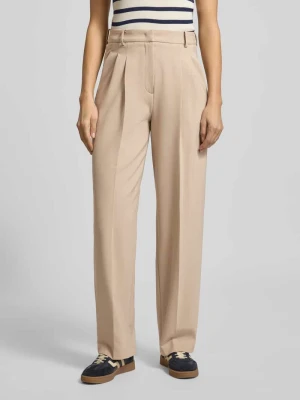 Spodnie materiałowe o szerokim kroju z kieszeniami z tyłu model ‘Emilie’ CAMBIO