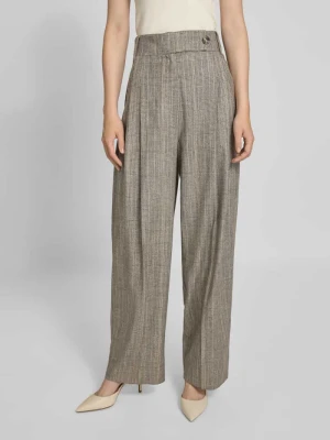 Spodnie materiałowe o szerokim kroju z mieszanki wiskozy z zakładką w pasie model ‘Massimo’ Marella