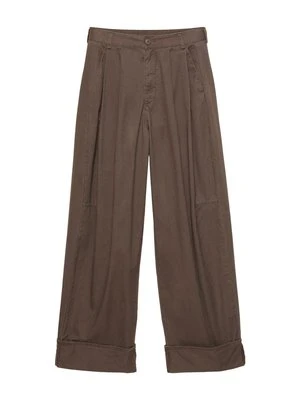 Spodnie materiałowe PULL&BEAR ciemnobrązowy