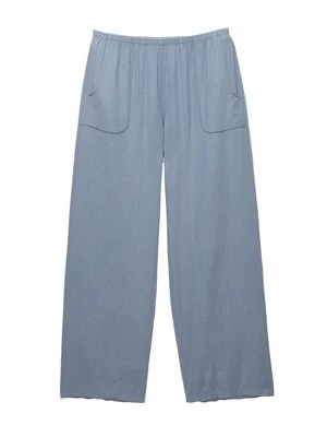 Spodnie materiałowe PULL&BEAR niebieski denim