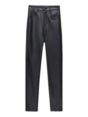 Spodnie materiałowe PULL&BEAR czarny