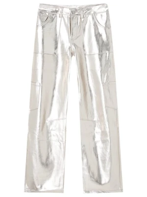 Spodnie materiałowe PULL&BEAR srebrny