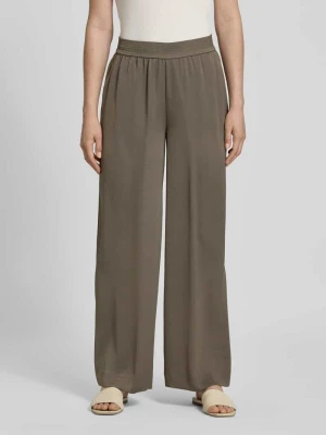 Spodnie materiałowe relaxed fit z elastycznym pasem comma