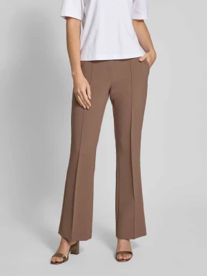 Spodnie materiałowe rozkloszowane z przeszytymi kantami model ‘Cleona’ someday