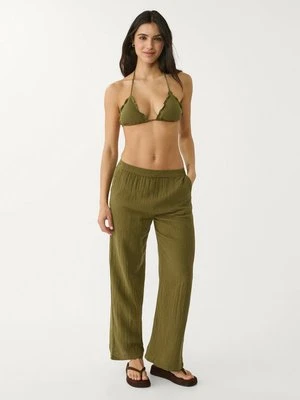 Spodnie materiałowe Stradivarius khaki