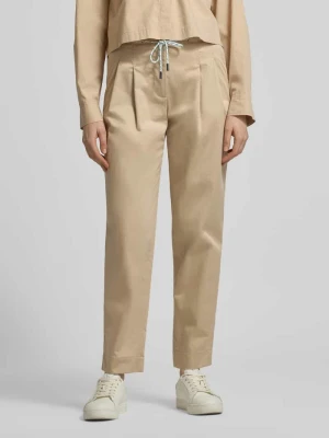 Spodnie materiałowe Straight Fit z tunelem Marc Cain