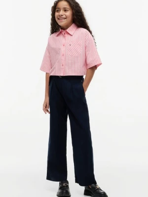 Spodnie materiałowe Tommy Hilfiger granatowy