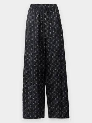Spodnie materiałowe Tory Burch granatowy