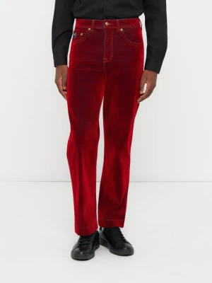 Spodnie materiałowe Versace Jeans Couture ciemnoczerwony