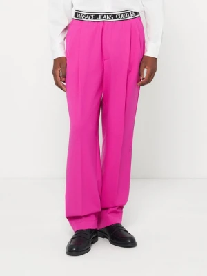 Spodnie materiałowe Versace Jeans Couture różowy