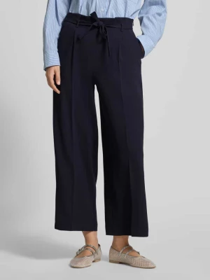 Spodnie materiałowe w kroju regular fit z paskiem Windsor