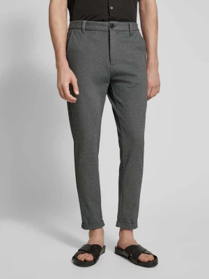 Spodnie materiałowe w kroju slim fit o skróconym fasonie lindbergh