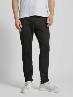 Spodnie materiałowe w kroju slim fit o skróconym fasonie lindbergh
