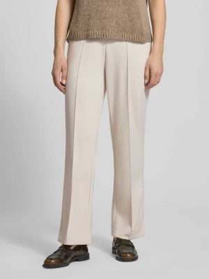 Spodnie materiałowe w kroju wide fit z dodatkiem wiskozy model 'Lurex' monari