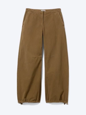 Spodnie materiałowe Weekday khaki