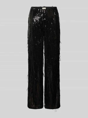 Spodnie materiałowe z cekinowym obszyciem milano italy
