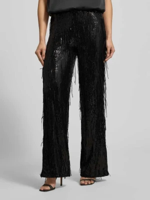 Spodnie materiałowe z cekinowym obszyciem milano italy