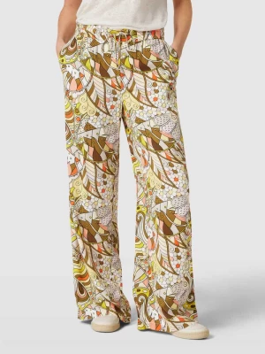 Spodnie materiałowe z czystej wiskozy ze wzorem na całej powierzchni Christian Berg Woman