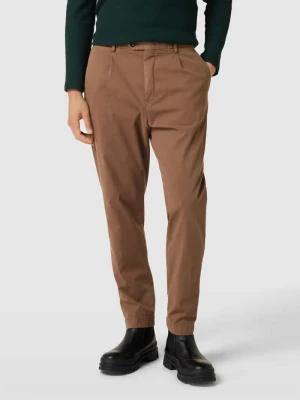 Spodnie materiałowe z detalami z logo model ‘Flero’ Windsor