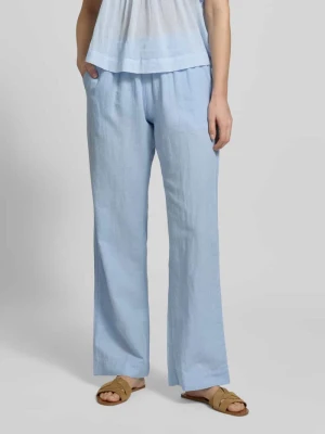 Spodnie materiałowe z dodatkiem lnu i wpuszczane kieszenie NEO NOIR