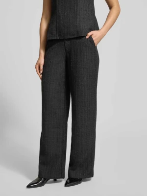 Spodnie materiałowe z efektem błyszczącym model ‘Emmett’ NEO NOIR