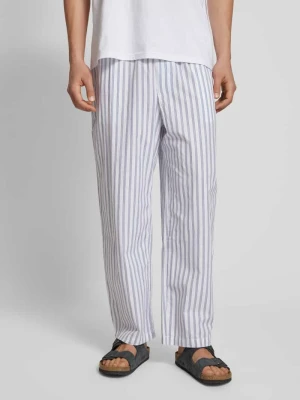 Spodnie materiałowe z elastycznym pasem i kieszeniami wpuszczanymi REVIEW