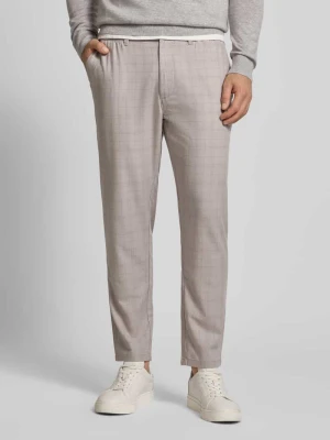 Spodnie materiałowe o kroju straight fit z elastycznym pasem MCNEAL