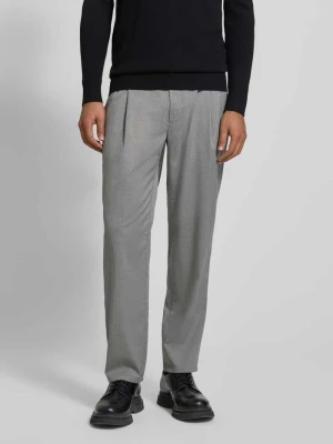 Spodnie materiałowe o kroju straight fit z elastycznym pasem MCNEAL