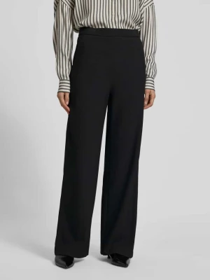 Spodnie materiałowe z szeroką nogawką i elastycznym pasem model ‘PALINA’ RAFFAELLO ROSSI