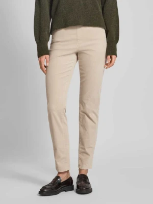 Spodnie materiałowe z elastycznym paskiem z logo Marc Cain