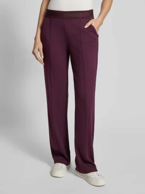 Spodnie materiałowe z elastycznym paskiem z logo milano italy