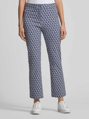 Spodnie materiałowe z geometrycznym nadrukiem na całej powierzchni model ‘Maika’ RAFFAELLO ROSSI