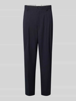 Spodnie materiałowe z kantami model 'GRANT' Casual Friday Granatowy