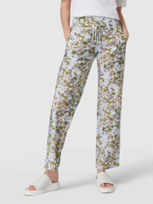 Spodnie materiałowe z kwiatowym wzorem model ‘Candice’ RAFFAELLO ROSSI