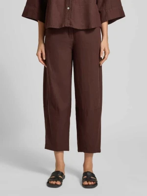 Spodnie materiałowe z mieszanka lnu i wiskozy model 'Lava' FREE/QUENT