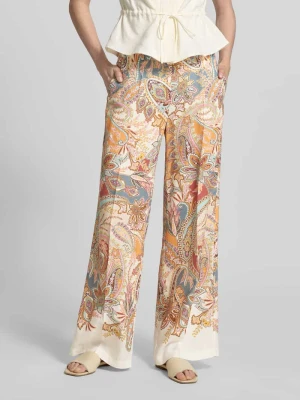 spodnie materiałowe z mieszanka lyocellu i lnu model 'ADRIENNE' CAMBIO