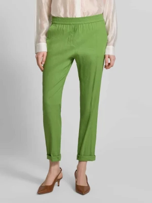 Spodnie materiałowe z mieszanki lnu z francuskimi wpuszczanymi kieszeniami Marc Cain