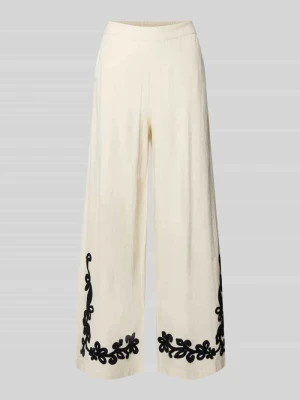 Spodnie materiałowe z mieszanki wiskozy w długość 7/8 model 'POLLI' Vila