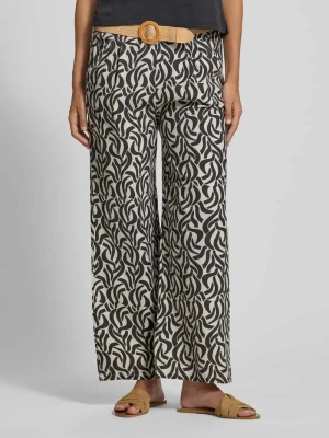 Spodnie materiałowe z mieszanki wiskozy z paskiem model 'Mi44laa' ZABAIONE